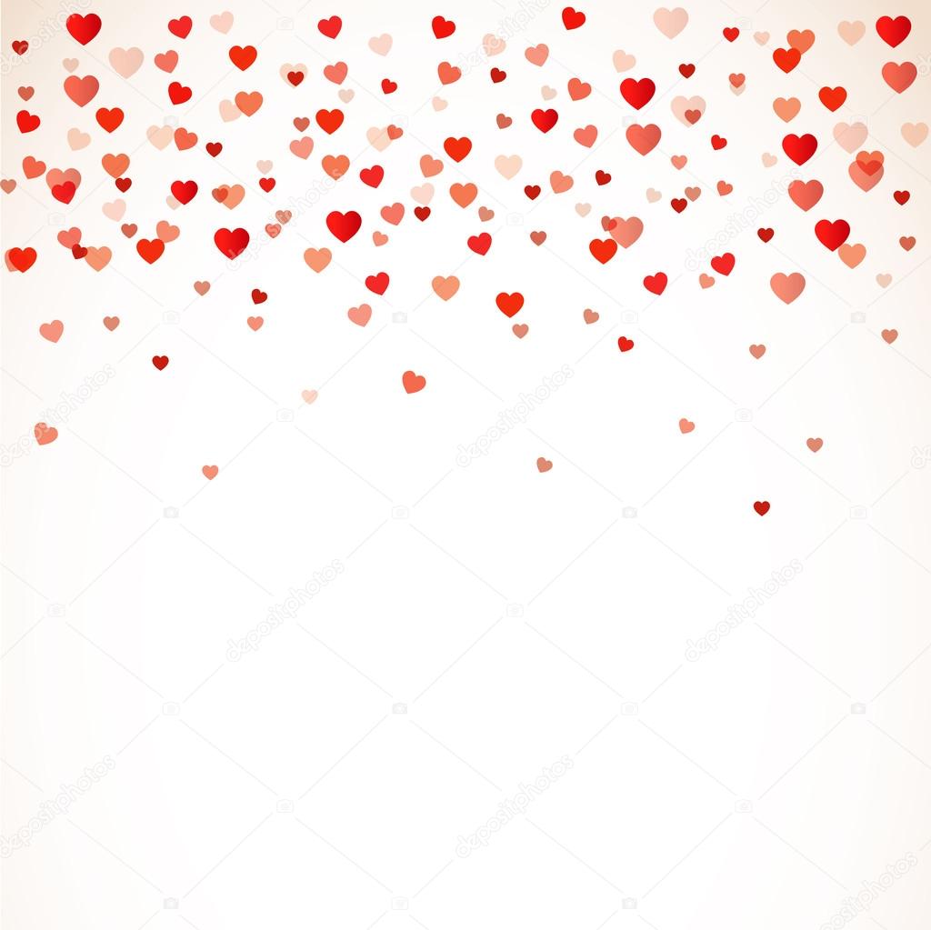 Colorful Background with Heart Confetti. Vector illustration EPS